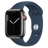 Умные часы Apple Watch Series 7 GPS + Cellular MKL23FD/A 45мм Graphite Stainless Steel Case Abyss Blue Sport Band