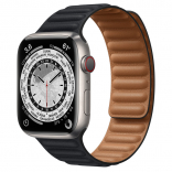 Умные часы Apple Watch Series 7 Edition GPS + Cellular, 45mm Titanium Case with Midnight (тёмная ночь) Leather Link - M/L