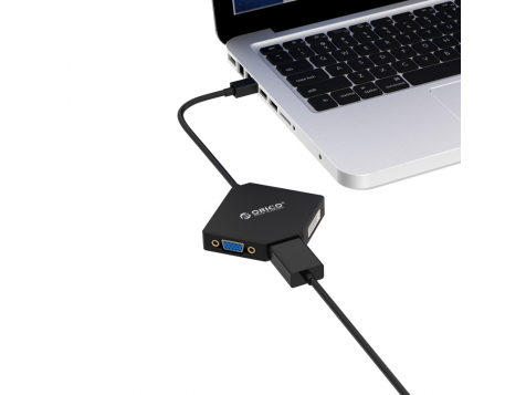 Переходник Orico Mini DisplayPort to HDMI+DVI+VGA Adapter (DMP-HDV3S) фото 3