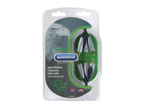 Компонентный видеокабель 3RCA(M)-3RCA(M) Bandridge SVL 3303 3.0м (Серый) фото 1
