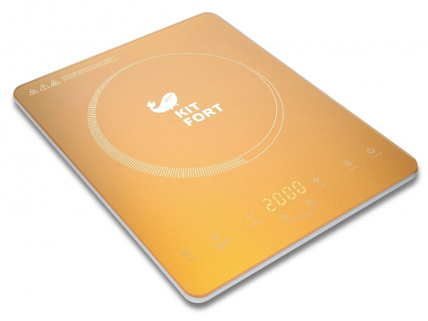Индукционная плитка Kitfort KT-110 Ultra Slim (Золотая) фото 1