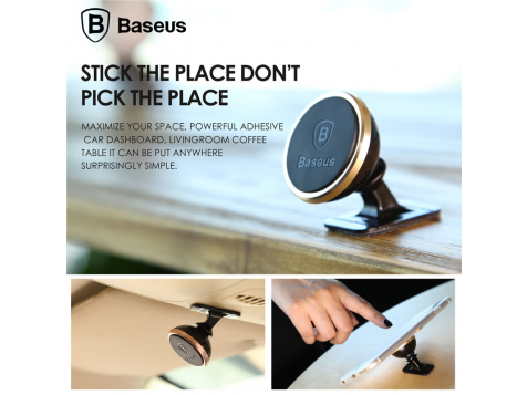 Автомобильный магнитный держатель Baseus SUGENT-NT0V для телефона (Золотистый) фото 2
