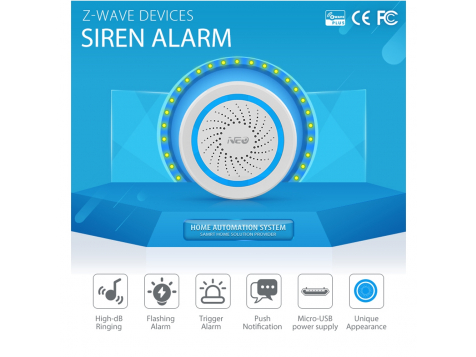 Сирена NEO Coolcam Z-Wave Siren Alarm с двумя источниками питания фото 2